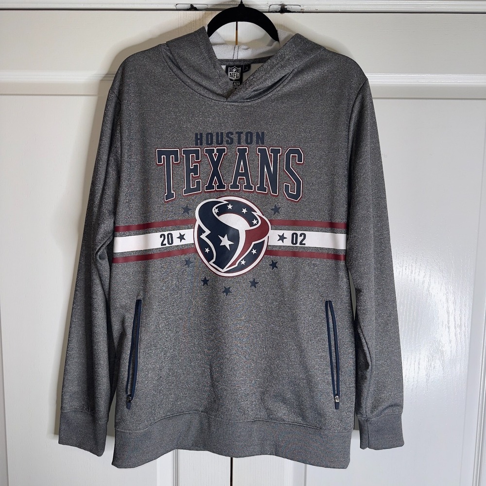 Houston Texans Hoodie Mens Large Gray Team Apparel NFL Football Sports‎ Pullover